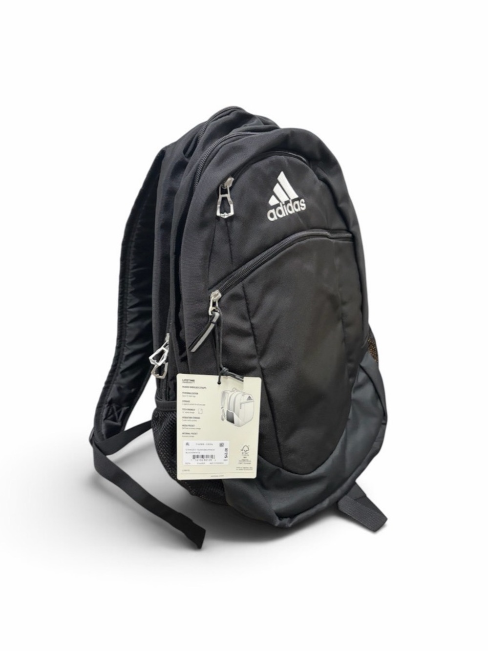 adidas Black and Gray Men's Backpack with Logo